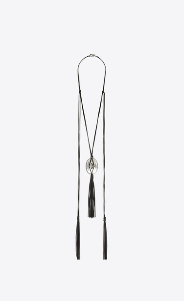 Western collier boucle en cuir et métal